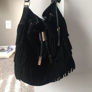 Suede Fringe Handbag by Vince Camuto